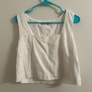 Abercrombie & Fitch Women's Cream and Tan Crop-top